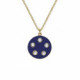 Ashley circle blue necklace in gold image