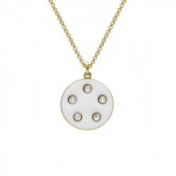 Ashley circle crystal necklace in gold plating