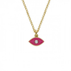 Ashley eye fuchsia necklace in gold plating