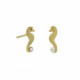 Ocean horse crystal earrings in gold plating image