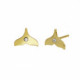 Ocean whale tail crystal earrings in gold plating image