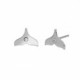 Ocean whale tail crystal earrings in silver image