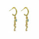 Ocean seahorse aquamarine hoop earrings in gold plating image