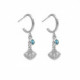 Ocean shell aquamarine hoop earrings in silver image
