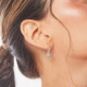 Ocean shell aquamarine hoop earrings in silver cover