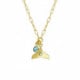 Ocean whale tail aquamarine necklace in gold plating image