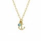Ocean anchor aquamarine necklace in gold plating image