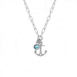 Ocean anchor aquamarine necklace in silver