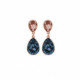 Essential denim blue earrings in rose gold plating image