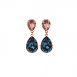 Essential denim blue earrings in rose gold plating
