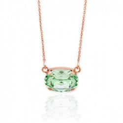 Celina oval chrysolite necklace in rose gold plating in gold plating