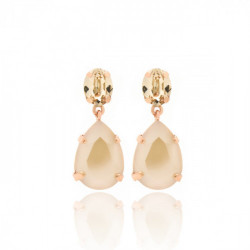 Celina tears ivory cream earrings in rose gold plating in gold plating