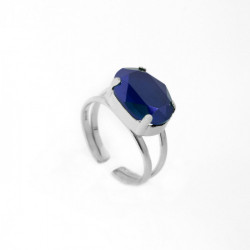 Celina oval royal blue ring in silver
