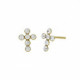 Provenza cross crystal earrings in gold plating image