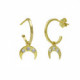 Provenza moon crystal hoop earrings in gold plating