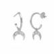 Provenza moon crystal hoop earrings in silver image