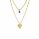 Provenza heart fuchsia layering necklace in gold plating image