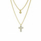 Provenza cross light silk layering necklace in gold plating image
