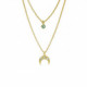 Provenza moon aquamarine layering necklace in gold plating image