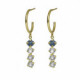 Fadhila denim blue hoop earrings in gold plating image