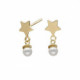 Alice star pearl earrings in gold plating image