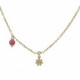 Alice flower fuchsia necklace in gold plating image