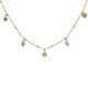 Alice motifs multicolour necklace in gold plating image