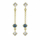 Fadhila denim blue chain earrings in gold plating image