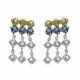 Fadhila waterfall denim blue earrings in silver