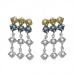 Fadhila waterfall denim blue earrings in silver