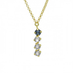 Fadhila denim blue necklace in gold plating