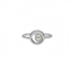 Perlite pearl ring in silver