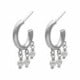 Perlite pearls crystal hoop earrings in silver image