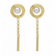 Perlite stick and pearl earrings in gold plating image