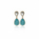 Essential treardrop light turquoise earrings in gold image