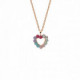 Heart multicolor necklace in rose gold image