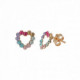 Heart multicolor earrings in rose gold image