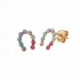 Horseshoe multicolor earrings in rose gold image