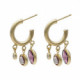 Alice rose hoop earrings in gold plating image