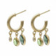 Alice emerald hoop earrings in gold plating image