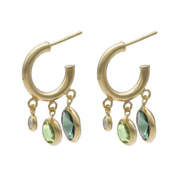 Alice emerald hoop earrings in gold plating