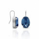 Celina oval denim blue earrings in silver