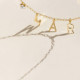 Customizable crystal 3 letter necklace in gold plating image