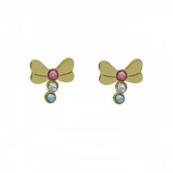 April dragonfly multicolour earrings in gold plating