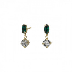 Arisa emerald emerald earrings in gold plating