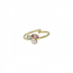 Nina pearl multicolour ring in gold plating