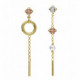 Zahara vintage rose unequal earrings in gold plating image