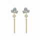 Zahara stick light sapphire earrings in gold plating image