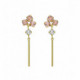 Zahara stick vintage rose earrings in gold plating image