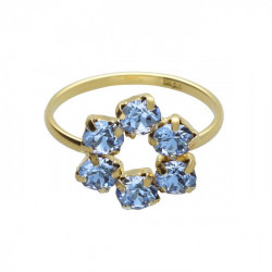 Zahara circle light sapphire ring in gold plating